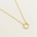 Minimalist golden round pendant necklace with delicate chain in a studio setting - Pressed Light Necklace (Gold)
