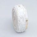 Cinta de piel sintética blanca con textura de mármol dorado para decoraciones de Navidad DIY - Estilo de Borde Blanco / 5cm de Ancho * 10 Yardas de Largo