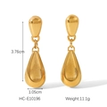 Dimensiones detalladas de pendientes de gota en oro de 18K con acabado cepillado mate - Estilo de Gota con Textura Cepillada (HC-E10196)