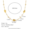 18K gold plated stainless steel necklace with leaf charm and small gemstone pendant - Leaf Shaped Pendant Style (Gold-11)