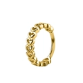 Golden marquise zircon clicker earring with heart-shaped twisted segment ring design - 1.2x8mm / Style 9-Gold