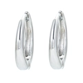 Orecchini a cerchio minimalisti in argento a forma di U lucidi per donna - Argento
