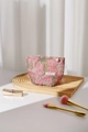 Détails de broderie florale rose et fermeture éclair avec pendentif fleur dorée - Jacquard + Toile / Rose Petit