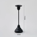 Bougeoir minimaliste en métal noir mat, design à une tête, hauteur de 17,5 cm - Version Courte / Noir