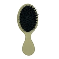 Mini olive green boar bristle hairbrush with ergonomic matte handle for travel - Elastic Paint Ginger Yellow (Boar Bristle)
