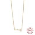 925 sterling silver Aries constellation necklace with gold plating and white zircons - Cancer / Gold