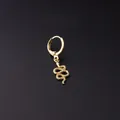 Orecchino a serpente dorato lucido con un design a trama di squame di serpente - Stile Serpente (336-4#)