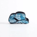 Classic British style hair claw clip with blue and white marble pattern design - Blue Camo Hat Style