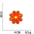 Detailed view of an orange daisy embroidery patch measuring 4x4cm and weighing 0.5g - No.24 Orange Small Flower