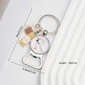 Beer bottle opener keychain with letter R pendant and detailed dimensions 8cm by 5.8cm - Letter R