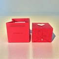 Red Everlasting Love jewelry gift set with matching paper bag and floral textured box - Red B