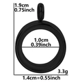 Black round stainless steel locket pendant with 1.0cm inner diameter and screw top - Inner Diameter 10mm - Cavity Thickness 3.5mm / Black