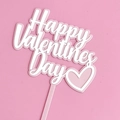 Pink And White Valentine's Day Double-tiered Cake Decorator (approximately 11cm Wide)