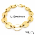 Pulsera de eslabones de acero inoxidable dorado, medida 190x10mm y peso 17g, elegante - Estilo A Pulsera Dorada (KB160638-Z)