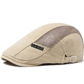 Berretto piatto beige traspirante in cotone e mesh da uomo con fibbia regolabile - Regolabile / Beige