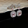 No.24 Silver Needle Pink Silver Earrings