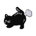 Spilla in smalto a forma di gatto nero con simpatica nuvola per zaini e borse - Gatto che Scoreggia (QHXZ3740)