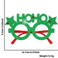 Green glitter Christmas party glasses with HOHO lettering and size dimensions shown - HOHO Star Style