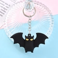 Cartoon black bat keychain with yellow eyes and matte silicone finish for Halloween - 7#-Cartoon Bat