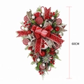 Guirlande de Noël 60CM avec nœuds rouges, sucettes et ruban Let It Snow - Décoration Goutte de Bonbon 60CM