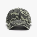 Outdoor camouflage baseball cap with washed denim texture and adjustable strap in military green - Adjustable / Army Green Camouflage Leopard (25A229 Army Green)