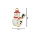Christmas snowman alloy charm with white, red and green enamel details, 2.2cm x 1.4cm size - 2348 Snowman with Scarf