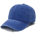 Classic washed dark blue baseball cap with vintage distressed cotton finish - L (58-60cm) / Sapphire Blue