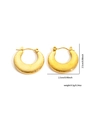 Detail of gold spiral texture earrings showing 2.5cm height and 2.3cm width measurements - Gold Concentric Spiral Texture Style (#0262)