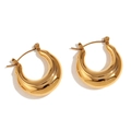 Orecchini a forma di U in acciaio inossidabile placcato oro 18K con finitura a specchio - Oro