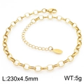 Gold stainless steel chain anklet with S.Steel tag measuring 230mm length and 4.5mm width - Gold Style (KJ3717-Z)