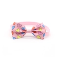 Pink dog bowtie with colorful heart patterns for Valentines Day pet accessory - Style 13-Pink Multi Hearts