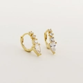 Orecchini a cerchio dorati in argento S925 con pendenti in pietre trasparenti a goccia - Argento 925 / Oro