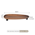 Handcrafted walnut wooden teardrop valet tray for keys and jewelry with black spherical feet - Sunflower Seed Shape With Black Ball Feet