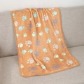Détail d'une couverture épaisse en flanelle pour animaux avec motifs de pattes - S (60*40CM) / 280g Café Grande Empreinte de Patte