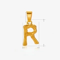 Golden stainless steel alphabet R pendant with bamboo texture and 2.5g weight detail - Letter R / Gold