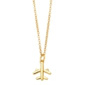 Collier élégant avec pendentif avion doré pour femme sur une chaîne fine au fini poli brillant - Avion
