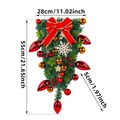 Christmas teardrop swag with red bow and gold ornaments, size 55cm by 28cm - Red Snowflake Teardrop Tree