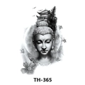 Waterproof temporary tattoo sticker TH-365 with black and white Buddha and pagoda designs - Th-365 / 210*148mm