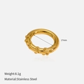 Detailed view of 17mm gold stainless steel ring featuring 8.1g weight and beaded texture - Multi-ball Beaded Ring