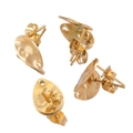 Orecchini a lobo a goccia placcati in oro 18k con texture metallica martellata - Oro