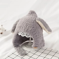 Gray plush baby earflap hat with cute rabbit ears for winter warmth and protection - Plush Penguin [Gray]