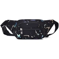 Sac banane en nylon noir avec des imprimés artistiques colorés et des lettres - Style 2 Noir