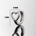 Orecchini a cerchio a cuore in acciaio inossidabile lucido con dimensioni di 1,17 cm altezza - Stile a cuore traforato (S334)
