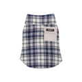 Camicia gilet per cani a quadri blu e marroni stile britannico con colletto e tasca - S / Quadri blu e bianchi