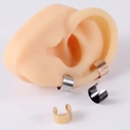 Stainless steel multilayer ear cuff set in silver, gold, rose gold and black finish - Flat Wide Ear Cuff-6mm