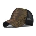 Gorra de béisbol con estampado Torre Eiffel, cuadros marrones y malla negra transpirable - Rejilla Dorada