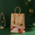 Holly Jolly Santa kraft paper gift bag with red rope handles for Christmas - 021-8 (Holly Jolly Upside Down Santa)