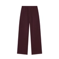 Deep purple high-waisted wide-leg trousers with an elastic waistband on white background - XS / Wine Red Pants