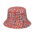 Bob réversible avec imprimé intégral du drapeau Union Jack du Royaume-Uni sur toile rouge - M (56-58cm) / Patchwork Drapeau Royaume-Uni (Y)