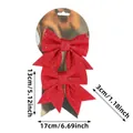 Set di 2 fiocchi natalizi rossi glitterati per albero, decorazioni festive da 17x13cm - 2 Pz/Confezione / Rosso